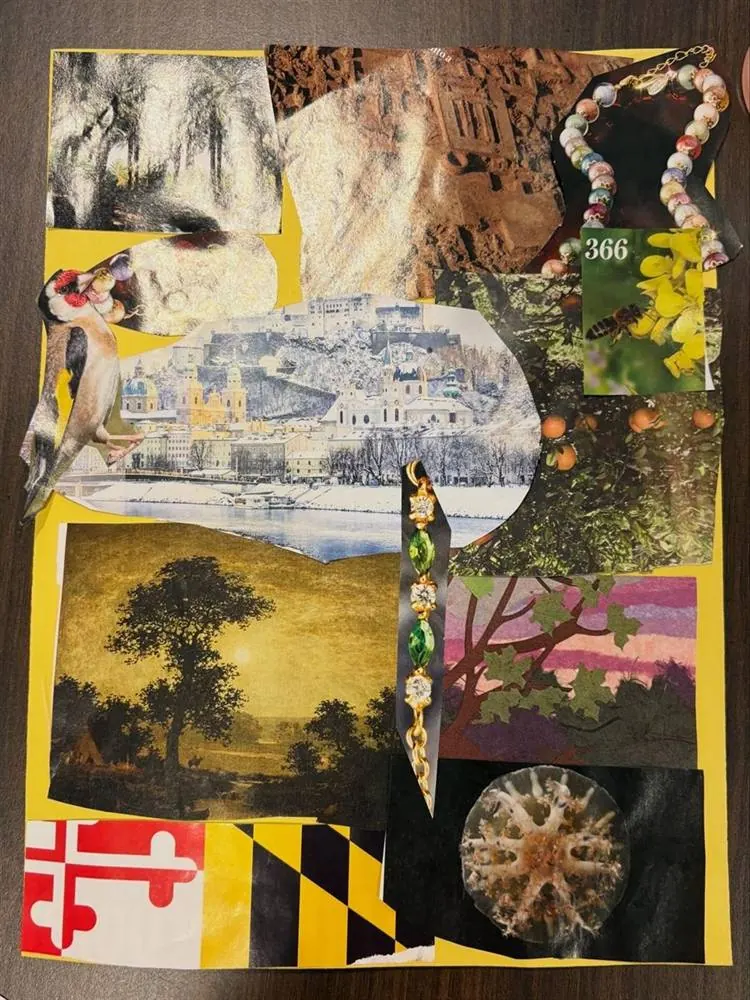 Personalized memory collage with nature and travel images