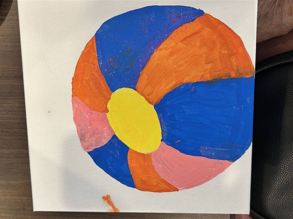 Colorful pinwheel canvas painting